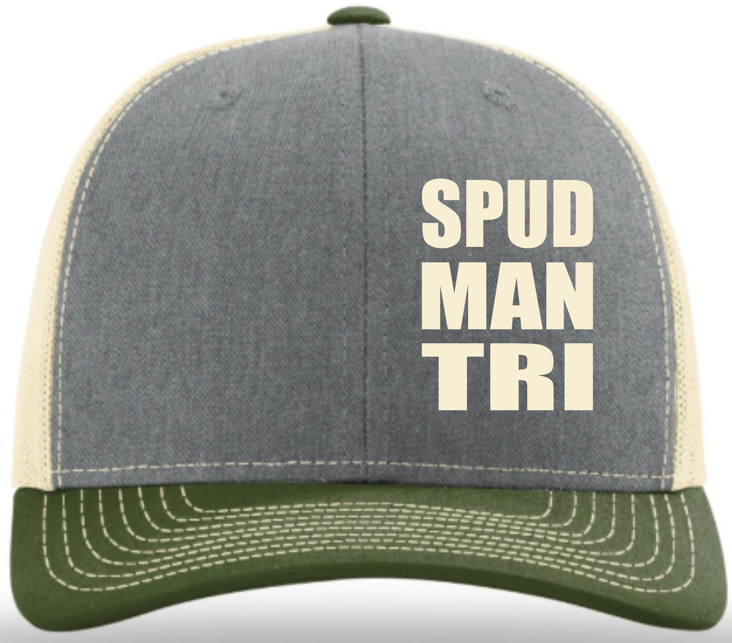 Spudman Triathlon Cap - 40th Anniversary Green and Gray