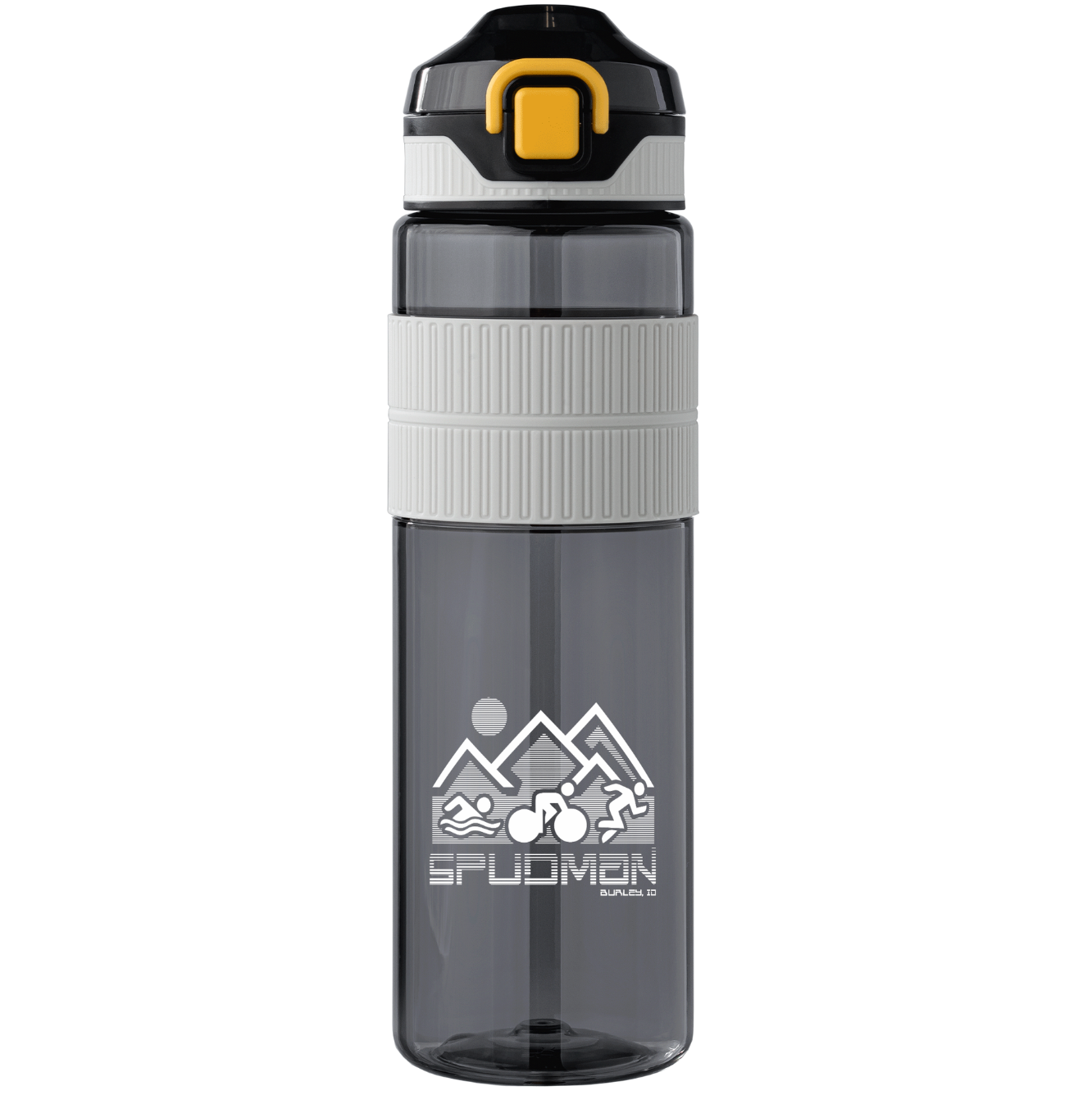 Spudman 27 oz Sports Water Bottle Plastic Gray