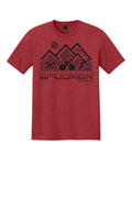 Spudman Triathlon Shirt - Mountains Design - Red Frost